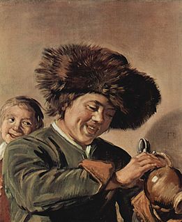 <i>Two Laughing Boys with a Mug of Beer</i> Painting by Frans Hals