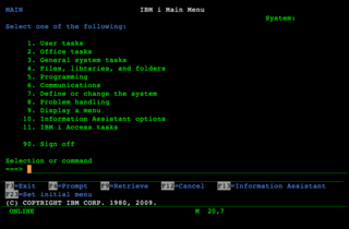 <span class="mw-page-title-main">IBM i</span> Operating system