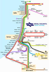 Eisenbahnkarte von Israel