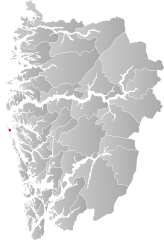 Lage der Kommune in der Provinz Vestland