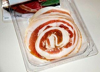 <span class="mw-page-title-main">Pancetta</span> Italian bacon made of pork belly meat