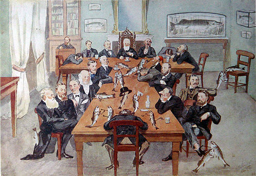 A meeting of the Piscatorial Society in 1878. Pisc-soc.jpg