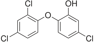 <span class="mw-page-title-main">Triclosan</span> Antimicrobial agent