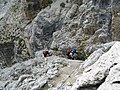 Climbers in Via Ferrata leading to Piz de Léch