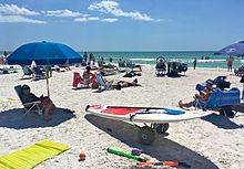 Paddleboard and paddle on the beach at Siesta Key 2017 Sarasota Crescent Beach Paddleboarding 03 FRD 9266.jpg