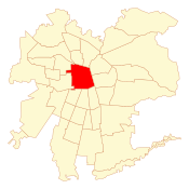 Location o Santiago commune in Greater Santiago