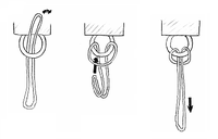 Глухая петля, полусхватывающий узел, бирочный узел, узел «ключника». Профессиональный У. и надёжное зацепление для кольца, надёжный штык, т. к не имеет концов для развязывания[1]. [abok 33][en 20]