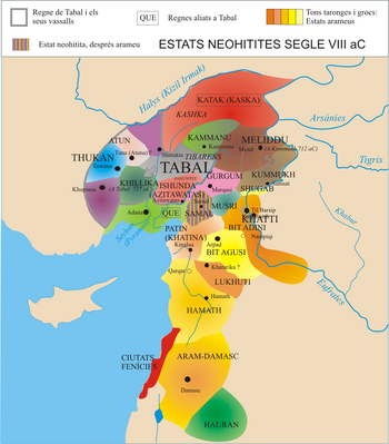 Tuwana (in blue) among the Syro-Hittite states.