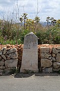 A defaced milestone in Mellieħa