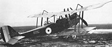 A Royal Aircraft Factory R.E.8, similar to what No. 9 Squadron operated between 1917 and 1918. R.E.8 (Presentation).jpg