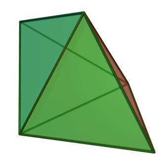 <span class="mw-page-title-main">Triangular bipyramid</span> 12th Johnson solid; two tetrahedra joined along one face