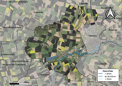 Carte orthophotographique de la commune en 2016.