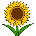 Emoji One sunflower as heraldic charge.svg