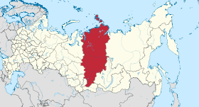 Localização do Krai de Krasnoiarsk na Rússia.