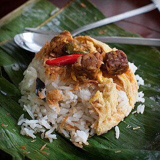 Nasi uduk Indonesian traditional coconut rice