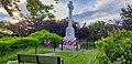 Newmachar War Memorial with poppy wreath