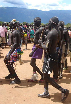 Peace agreement dancers in Kapoeta