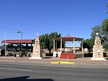 A "Y" Class number 82 Locomotive situated alongside the rotunda in the main street of Peterborough Peterborough SA.jpg