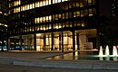 Glass walls and illuminated ceilings in the Seagram Building in New York, 1958 by Ludwig Mies van der Rohe, Philip Johnson, and Ely Jacques Kahn; lighting design Richard Kelly