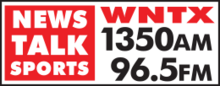 Logo before dropping the FM frequency from the branding WNTX 1350-96.5 logo.png