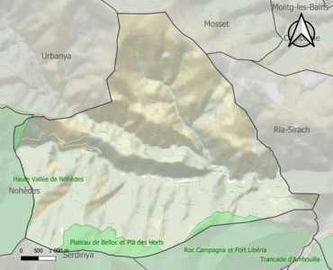 Carte des ZNIEFF de type 1 sur la commune.