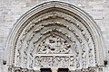 Basilica of St Denis: portal of the north transept, tympanum and archivolt.