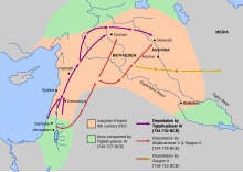 Image.https://en.wikipedia.org/wiki/Assyrian_captivity#/media/File:Deportation_of_Jews_by_Assyrians.svg