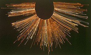 A well-kept example of quipu from the Inca Empire that is currently on display at the Larco Museum. Inca Quipu.jpg