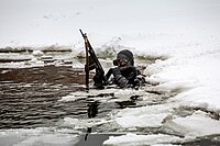 Mergulhador de combate em um exercício