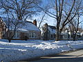 7th Avenue: the two on the left are simple Moffitts, the one on the right borrows from Southwestern adobe styles. Note tapering chimneys.