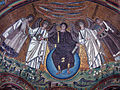 Cupola of the choir : Christ offers the martyr crown to San Vitale, while an angel offers a model of the church to bishop Ecclesius