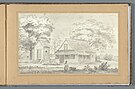 Woningen op plantage La Prosperité, Suriname (tekening 1851)