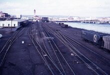 The site of Riverfront Park, as seen in 1972, was a former railyard.