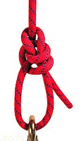 Водный булинь, Water bowline. Простая петля, булинь с дополнительным полуштыком для уменьшения заклинивания мокрого узла[1].[abok 24]