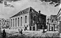 Old synagogue, etching of Friedrich August Calau