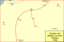 System map of the Dursley and Midland Junction Railway Dursley branch.png