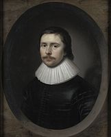 Portrait of Edward Hyde, 1st Earl of Clarendon (1609-1674) 1626. oil on panel medium QS:P186,Q296955;P186,Q106857709,P518,Q861259 . 74.5 × 61 cm (29.3 × 24 in). London, Government Art Collection.