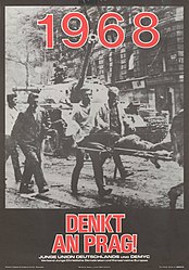 As president of the European Young Democrats and Conservatives, Kerpel designed this poster about the 1968 Prague Spring. It reads: "Think of Prague!" KAS-Prager Fruhling 1968-Bild-12906-1.jpg