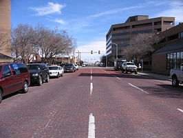 Bakstenen straat in Amarillo