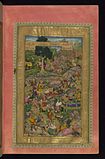 The Death of Darius, Mughal miniature from Akbar's Khamsa of Nizami, 1595, MS W.613