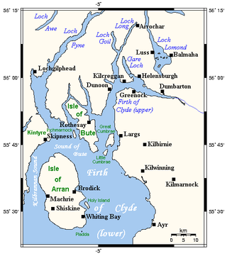 <span class="mw-page-title-main">Firth of Clyde</span> Inlet on the west coast of Scotland