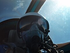 Self-portrait in a MiG-25 near Zhukovsky, Russia.