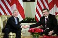 with Georgian President Mikheil Saakashvili in Tbilisi, May 2005