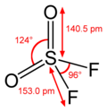 Structure and dimensions of sulfuryl fluoride