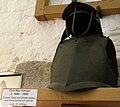 Cuirass and lobster-tailed pot helmet of the English Civil War (1642–1651), displayed at West Gate Towers and Museum, Canterbury, England.