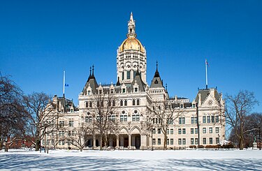 The Connecticut State Capitol, in downtown Hartford