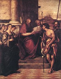 Sant Joan Crisòstom i sis sants, de Sebastiano del Piombo