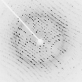 Image 16Image of X-ray diffraction pattern from a protein crystal (from Condensed matter physics)