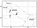 Mars, Jupiter and Saturn in the constellation Gemini on December 26, 1503