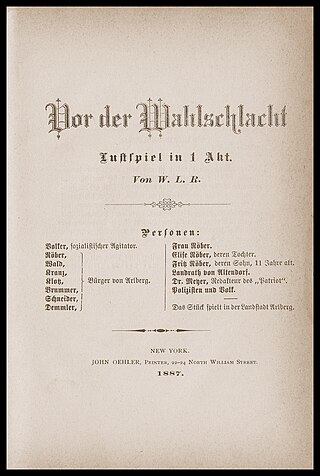 <span class="mw-page-title-main">Wilhelm Rosenberg</span> American dramatist